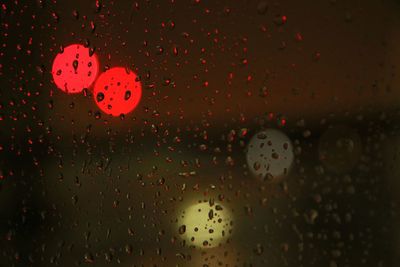 Close-up of water drops on glass