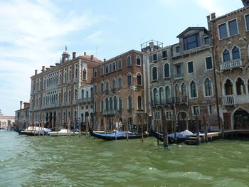 View of boats in canal