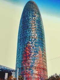 Low angle view of modern building against sky