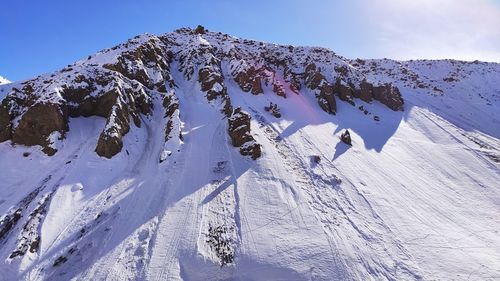 Snow covered mountain against sky