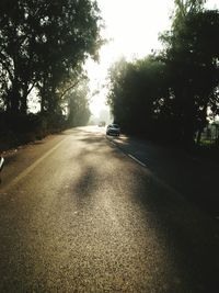 Road by trees against sky