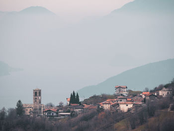 High angle view of townscape against sky