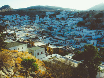 View of town against mountain