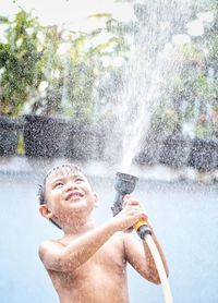 Water splashing in pond