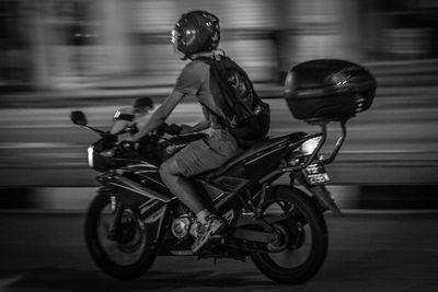 Man riding motorcycle