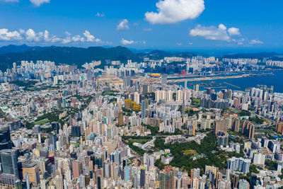 Aerial view of buildings in city