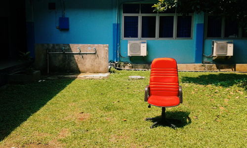 Chair outside house