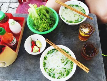 Close-up of food served in plate