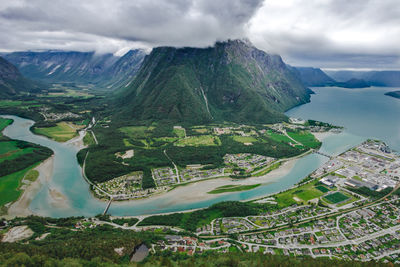 Aerial view of landscape against sky