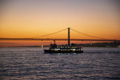 Suspension bridge over river