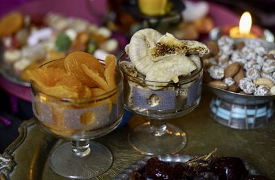 Close-up of food on table