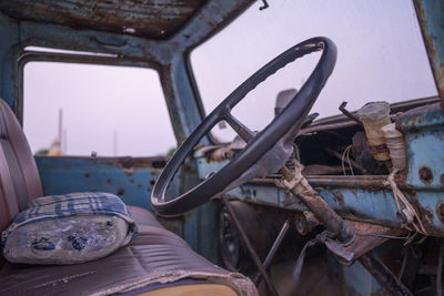 Interior of old abandoned car