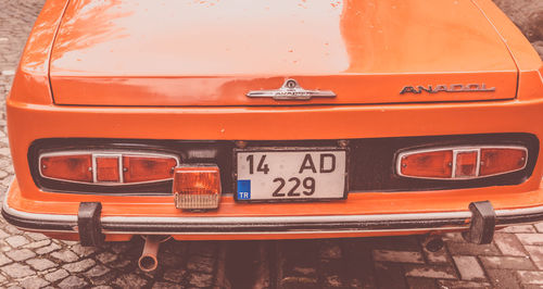 Close-up of vintage car