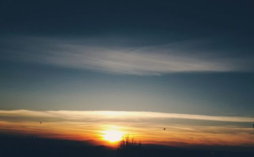 Low angle view of sky at sunset