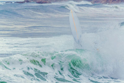 Water splashing in sea