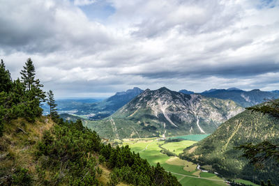 Scenic view of mountains against sky