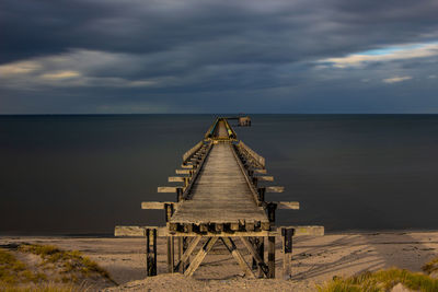 Pier over sea against sky