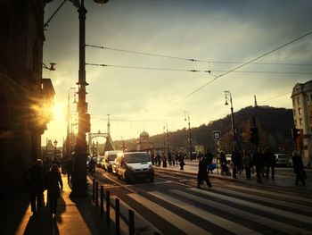 City street at sunset