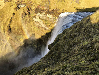 Scenic view of waterfall