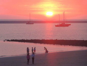 Scenic view of sunset over sea