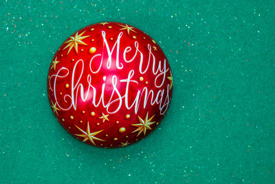 Directly above shot of christmas decoration