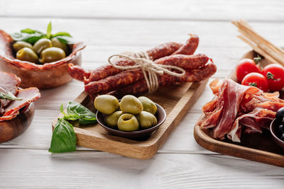 Close-up of food on cutting board