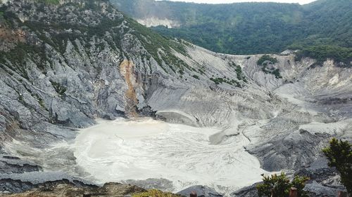 Scenic view of tree mountain against sky