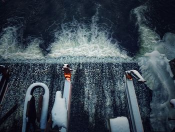 Panoramic view of sea during winter