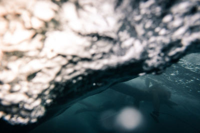 Close-up of person swimming in sea