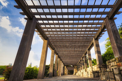 Low angle view of bridge against sky