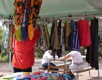 Man working at market stall