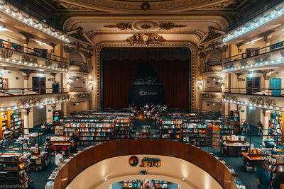 Interior of illuminated building