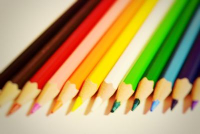 Close-up of colored pencils