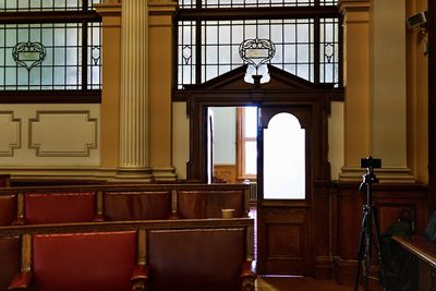 Interior of illuminated building