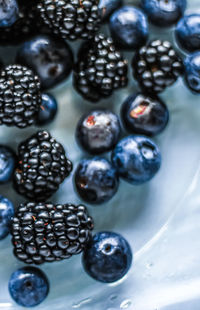 High angle view of fruits on table