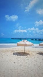 Scenic view of beach against sky