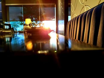 Close-up of illuminated lamp