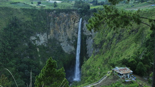 Scenic view of waterfall