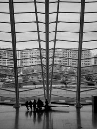 Reflection of modern buildings in city