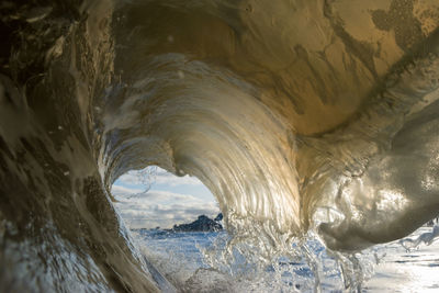 Close-up of a wave at sea