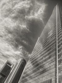 Low angle view of modern buildings against sky