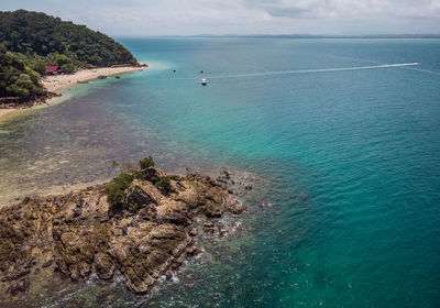 High angle view of sea against sky