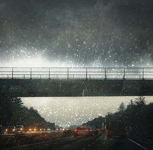 Bridge against sky during rainy season