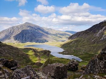 Scenic view of mountains against sky