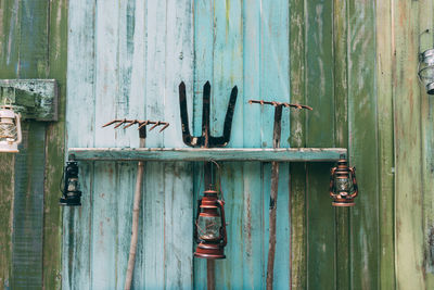 Close-up of old metal door