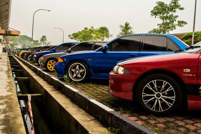 Cars parked in parking lot