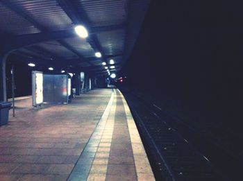 Railroad tracks in tunnel