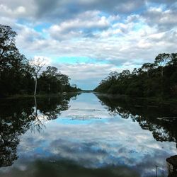 Reflection of clouds in lake