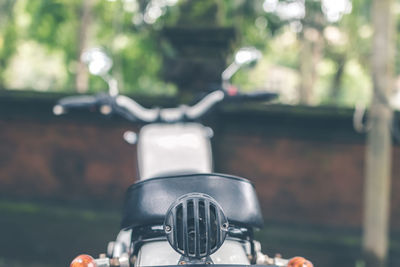 Close-up of bicycle on road