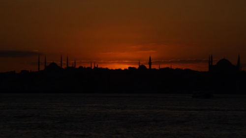 Silhouette of landscape at sunset